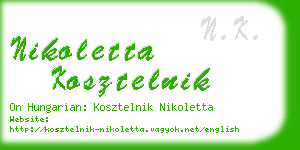 nikoletta kosztelnik business card